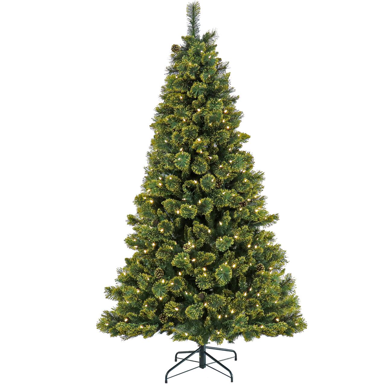 7ft. Pre-Lit Maine Pine Artificial Christmas Tree, Warm White LED Lights